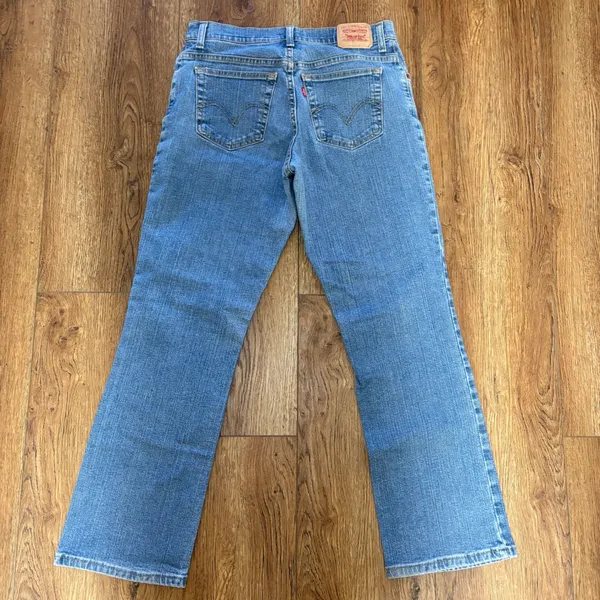 Levis 550 Relaxed Boot Cut Jeans Womens 12‎ M Blue Denim Stretch VTG y2k western - Image 2
