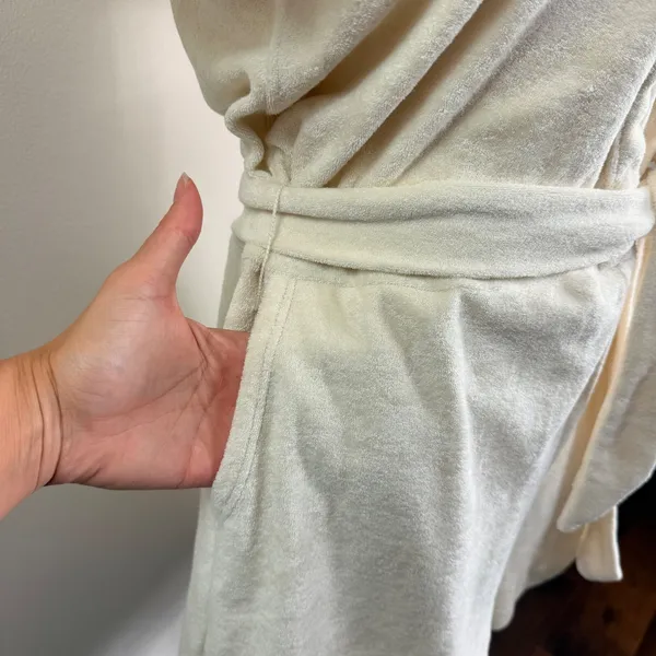 Beyond Yoga Tropez Romper Pistachio Cream Terry Cloth Short Sleeve Belted M NEW - Image 6