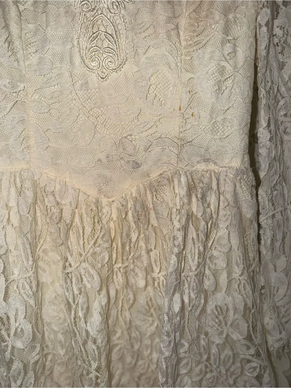 Pretty Vintage 90s Jessica McClintock Tea Length Lace Wedding Dress - Image 6