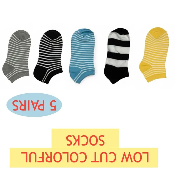 Fashion Seamless Heel Colorful Low Cut Socks 5pc Pack Casual‎ High Quality OS - Image 2