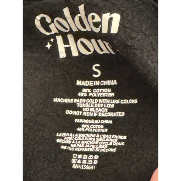 Skeleton Space Time Graphic Sweatshirt GOLDEN HOUR Size Small Black‎ Black - Image 4