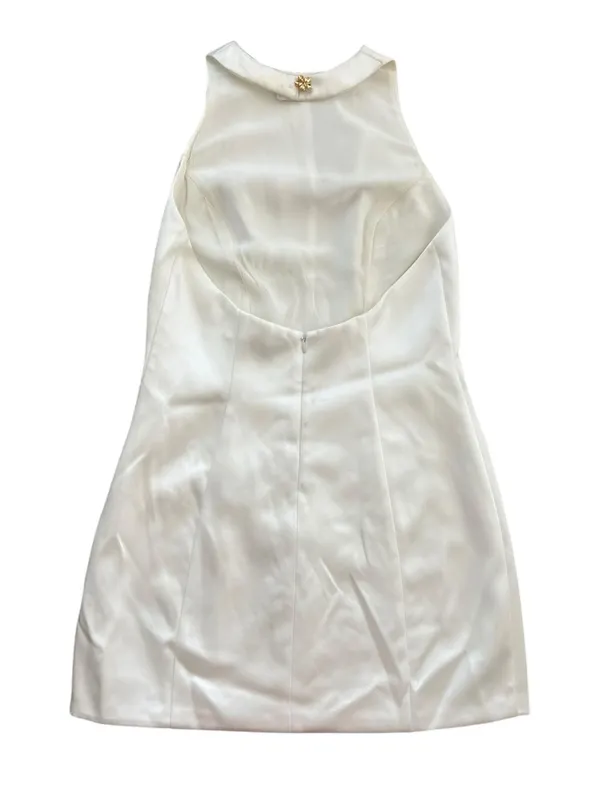 Reformation Women’s Anakin Satin Halter Neck Open Back White Mini Dress Size 4 - Image 6
