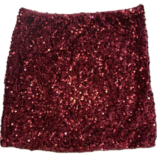NWT MakeMeChic Burgundy Sequin Mini Skirt Low Rise Bodycon Glitter Medium - Image 6