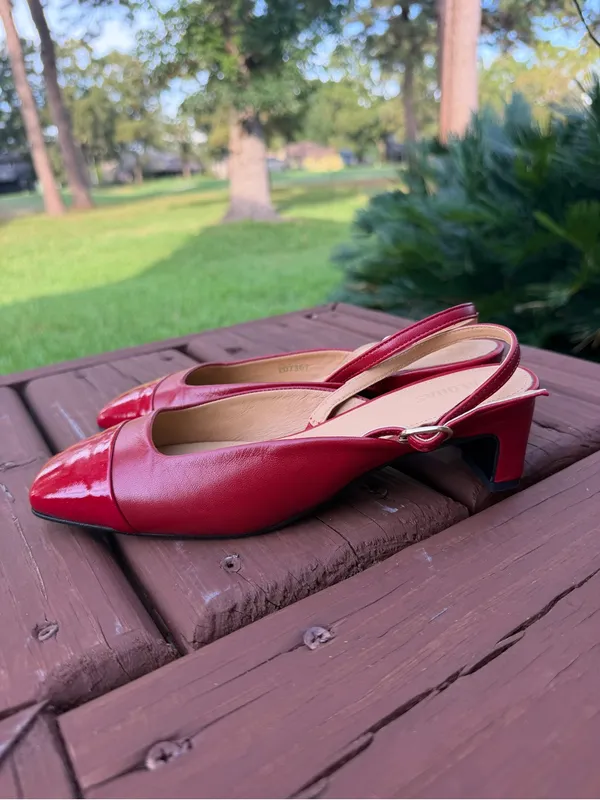 ALOHAS Lindy Bliss Red Leather Slingback Pumps Size 6 $170 - Image 5