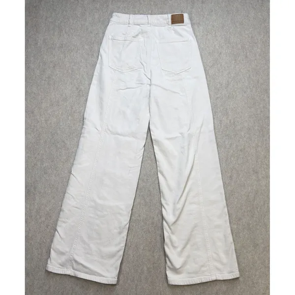 American Eagle Jeans Womens 0 Cream Wide Leg Boho Coastal Utility Front Seam - Image 2