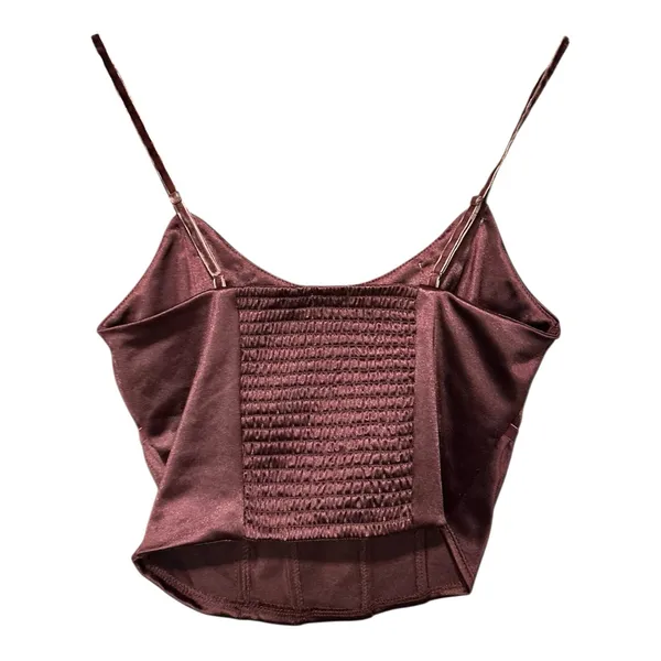 Wild Fable Corset Burgundy Crop Top with rosettes XS - Image 4