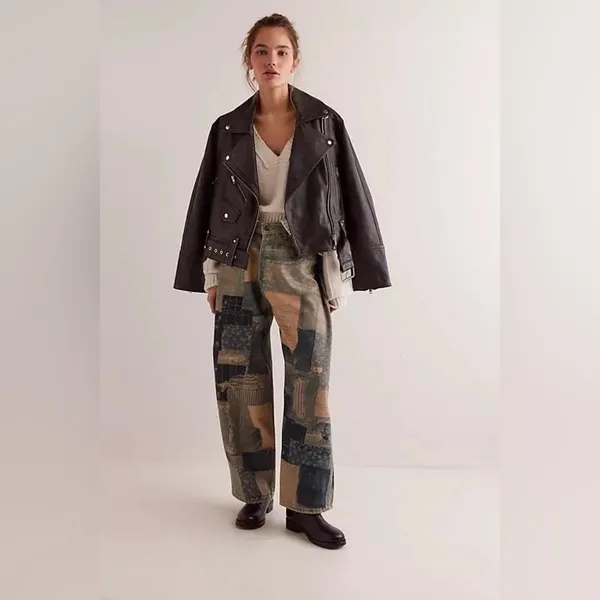 Free people Illusions Printed Relaxed Jeans - Image 3