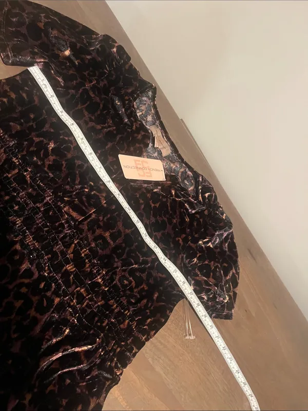French Connection Girls' Leopard Velvet Dress - Brown and Black - Image 6