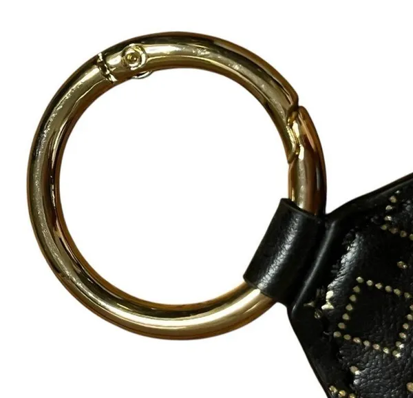 Yves Saint Laurent YSL Beauté Black & Gold Keychain Mirror with Ring - Image 4