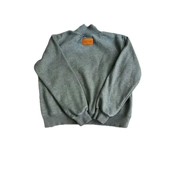 Parke Stormy Grey Turtleneck Sweatshirt S/M Minimalist Capsule Fleece - Image 3