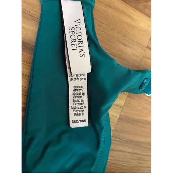 Victoria's Secret Logo Strap Push-Up Bra (Teal) Size 38 C - Image 5
