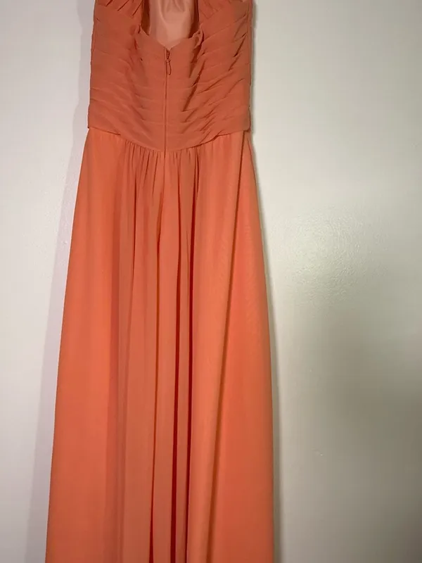 Y2K Azazie Coral Chiffon Evening Gown/ Prom Dress - Image 7