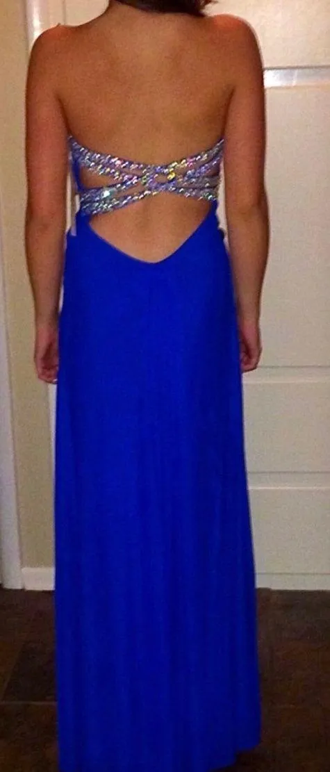 Dillard's Strapless Open Back Prom Dress - Image 2