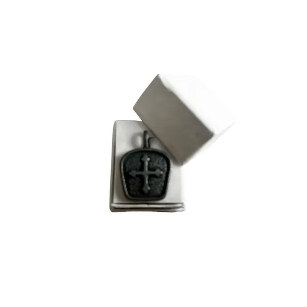 Brushed silver cross pendant medieval style pendant Silver - Image 3