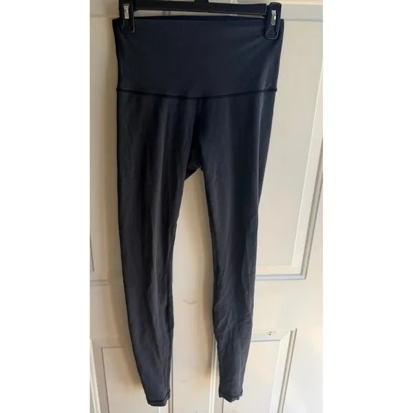 Lululemon Women's Wunder Under Hi-Rise‎ Grey Black Trim Tights Sz 8 - Image 2