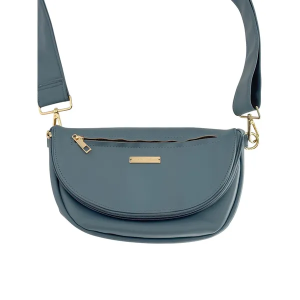 Simply Southern Crescent Sling Bag Blue Faux Leather‎ Crossbody Purse Fanny Pack - Image 4