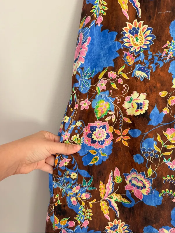 NWT Zara Floral Midi Apron Cotton Brown Dress Sz L - Image 6