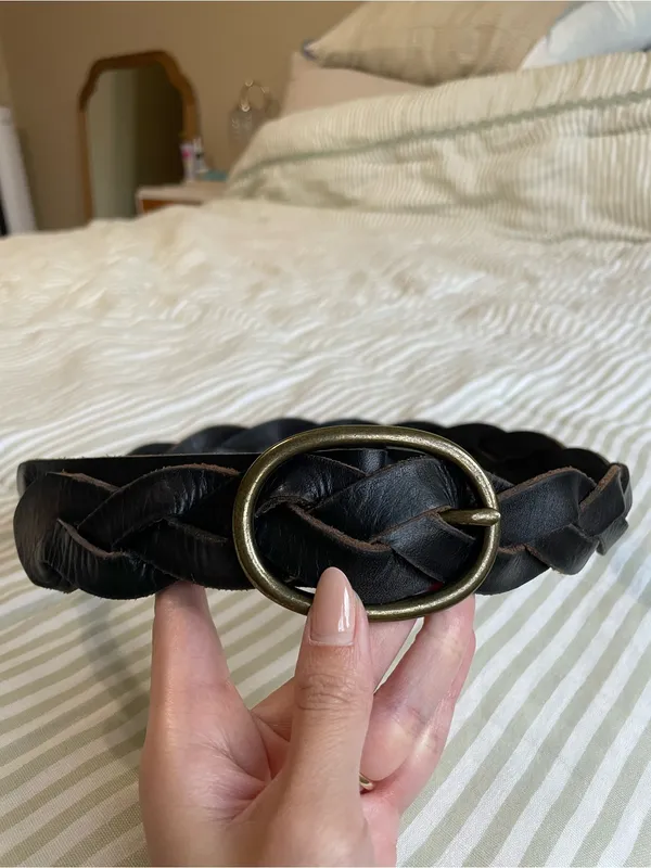 Gap Braided Genuine Leather Belt Size XS-M Dark Brown - Image 5