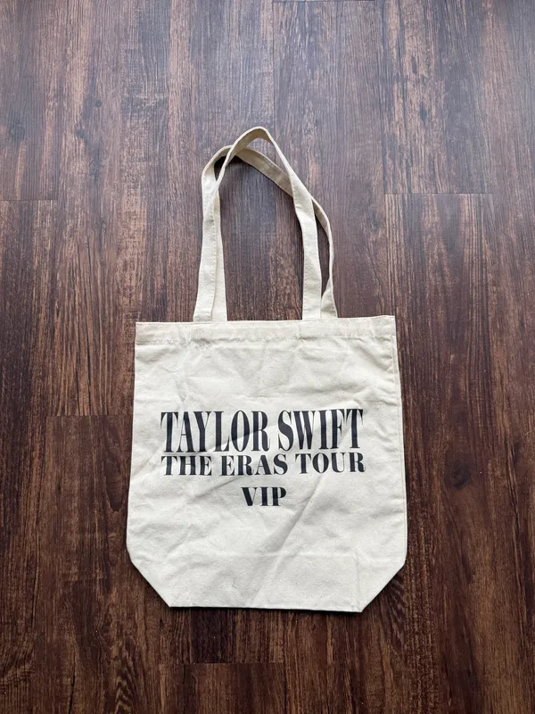 Taylor Swift The Eras Tour VIP Tote Bag Official Merch Canvas Concert Bag Cream - Image 2