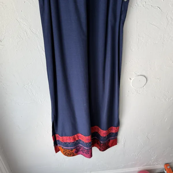 Source Unknown Boho Maxi Dress Vintage Artsy Large Embroidered Floral‎ Sleeveless Ethnic Beaded - Image 3