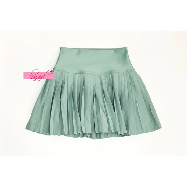 Alo Airlift Grand Slam Tennis Skirt Botanical Green High-Rise Waist Pleats Skort - Image 6