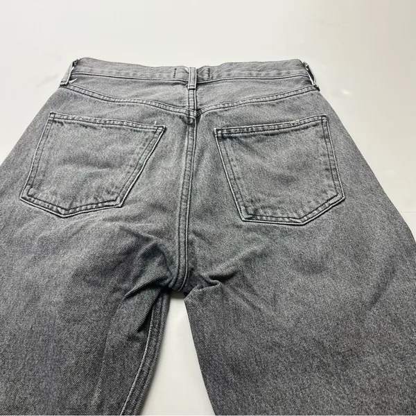 Agolde 90’s Crop Faded Black Trip Dark Grey Gray High Rise‎ Loose 24 Denim Jean - Image 14