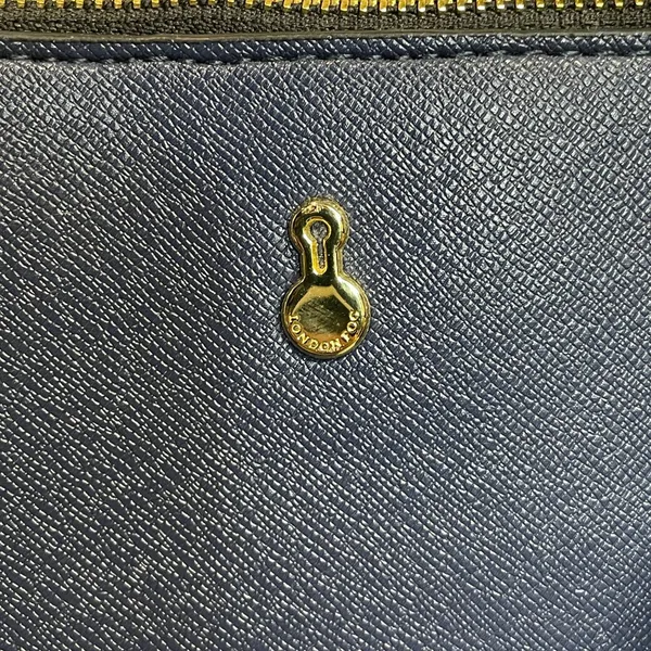 London Fog Navy Leather Handle Bag 3 Compartments‎ - Image 2