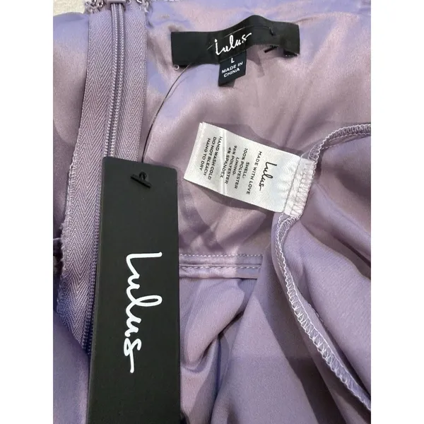 NEW Lulus Formal Gown Large Purple Iridescent Shimmering Prom Hoco Party Wedding - Image 3