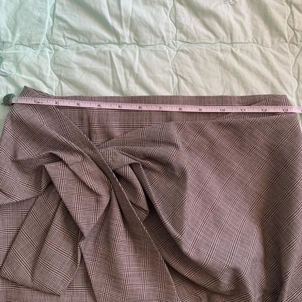 Zara Black & White Houndstooth mini Skirt with Bow Knot - Image 9