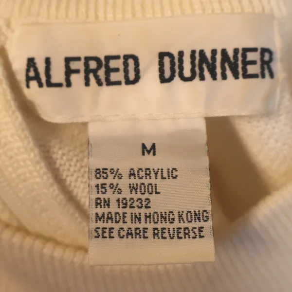 Alfred Dunner Vintage 90s Mock Neck Short Sleeve Sweater Sequin Womens Size M Cream Wool Blend - Image 4