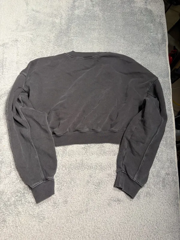 Aerie offline Cropped Crewneck Sweatshirt charcoal small - Image 9