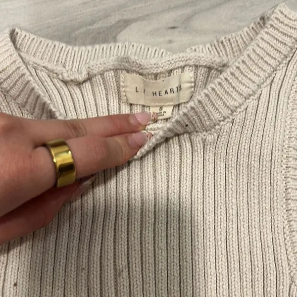 La hearts pacsun crème/white halter knit tank top Size small‎ - Image 2
