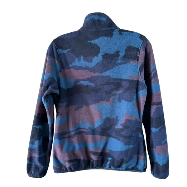 Patagonia Blue Camo Micro D Snap-T Fleece Pullover Mock Neck Size Small - Image 5