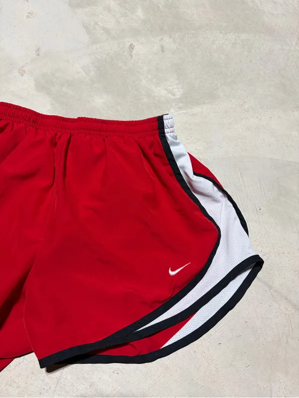 Nike Women’s Red Running Shorts with White Trim medium - Image 2