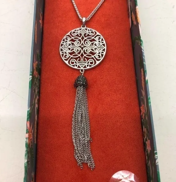 NWT Lucky brand silver pendant tassel necklace - Image 3