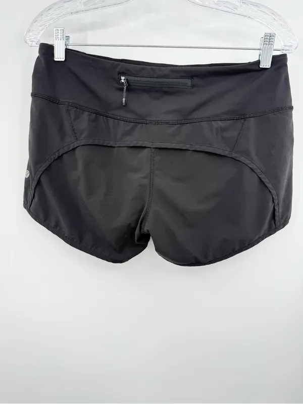 Lululemon Black Run Times Mid-Rise Shorts‎ Women Size 6 - Image 2