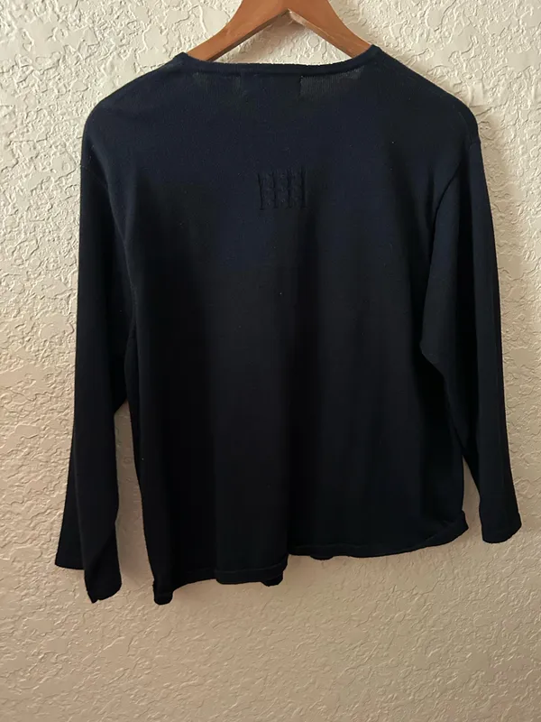 🩷VTG Marisa Christina Woman L Novalty 90s Sweater caterpillar Black Multi Color - Image 10
