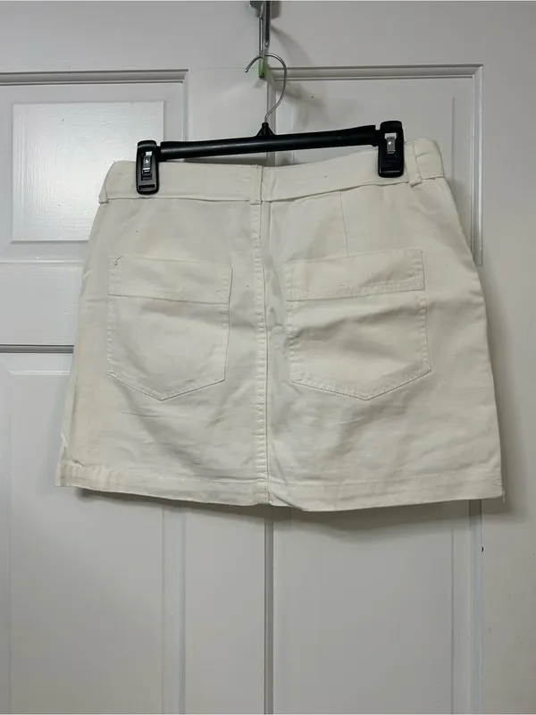 Indigo Rein Cream High-Rise Cotton Skirt - Image 4
