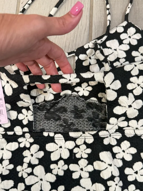 Target Black Floral Spaghetti-Strap Mini Dress - Image 6