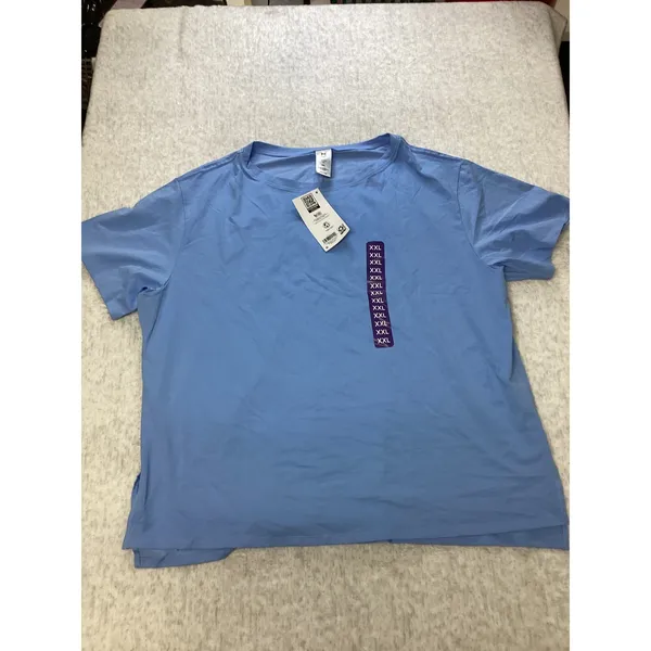 Members Mark Womens Active Tee XXL‎ Blue Short Sleeve Moisture Wicking Relaxed - Image 3