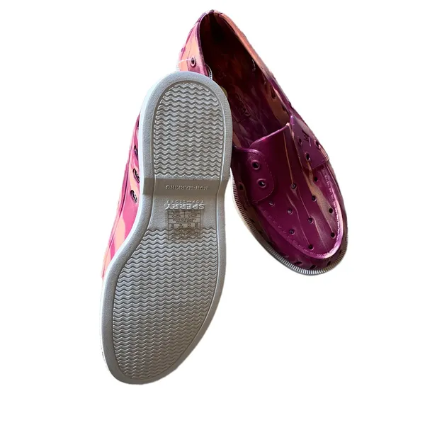 NEW SPERRY Women's Authentic Original Float Boat Shoe Marbled Orange - Image 5