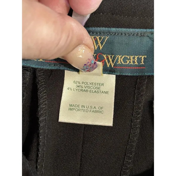 H & W‎ Straight Black Trouser Pants NWT Mid Rise Zip/Slide Hooks Pockets Size 12 - Image 6