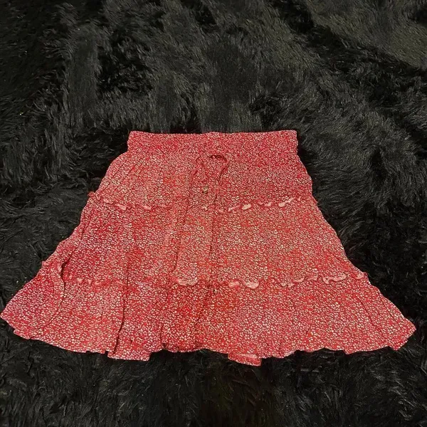 PRINCESS POLLY red floral print mini skirt size 0 women’s - Image 6