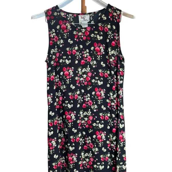 Vintage‎ 90's Floral Maxi Sleeveless Dress Sz 6 - Image 4