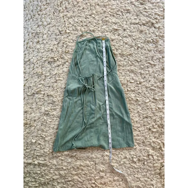 Women's Princess Polly Sage Green Mini Dress US 0 Backless Linen Blend - Image 7