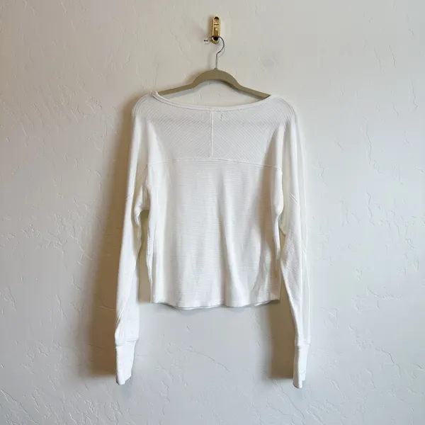 Free People | NWT We The Free Jess Thermal Boat Neck Long Sleeve Top in Ivory - Image 5