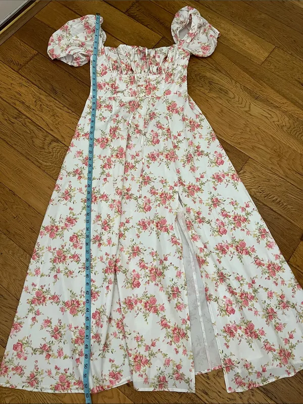 NWOT - M - MARTHEA - Floral Puff-Sleeve Maxi Dress in Blush Pink - Image 2