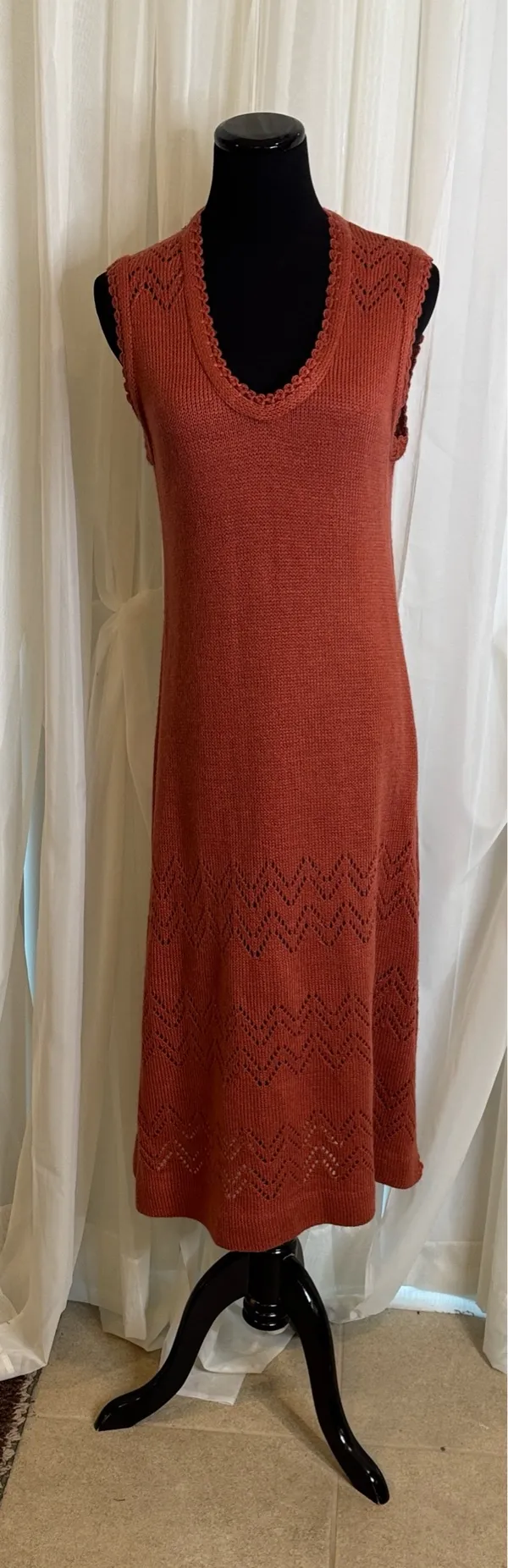 Handmade 2-piece Croqueted Rust Dress Suit - Image 4