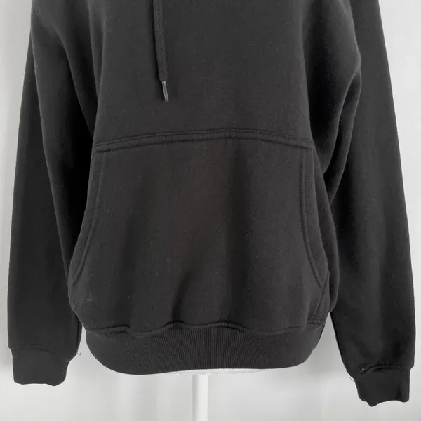 Pretty Little Thing Solid Black Relaxed Fit Hoodie Sweatshirt Size Small - Image 6