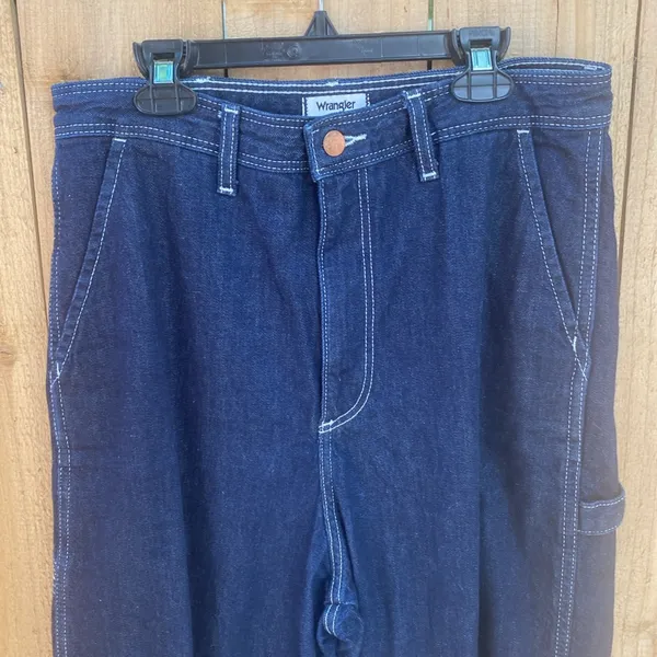 Anthropologie Wrangler Casey Jones Carpenter Barrel Jeans Size 30x31 Wide Leg High Rise Baggy - Image 9
